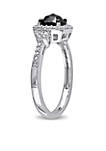 1 ct. t.w. Black and White Diamond Engagement Ring in 14k White Gold