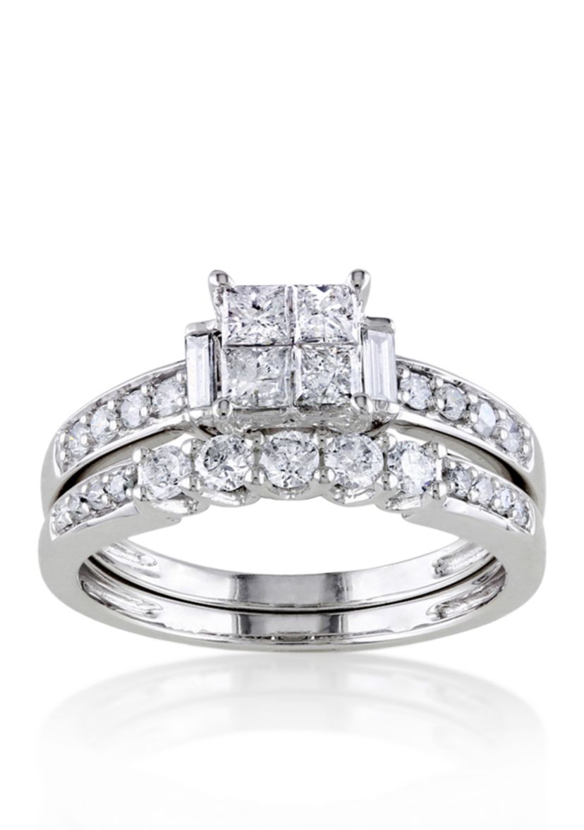 1 ct. t.w. Diamond Bridal Ring Set in 14k White Gold