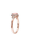 10k Rose Gold Morganite and Diamond Heart Ring