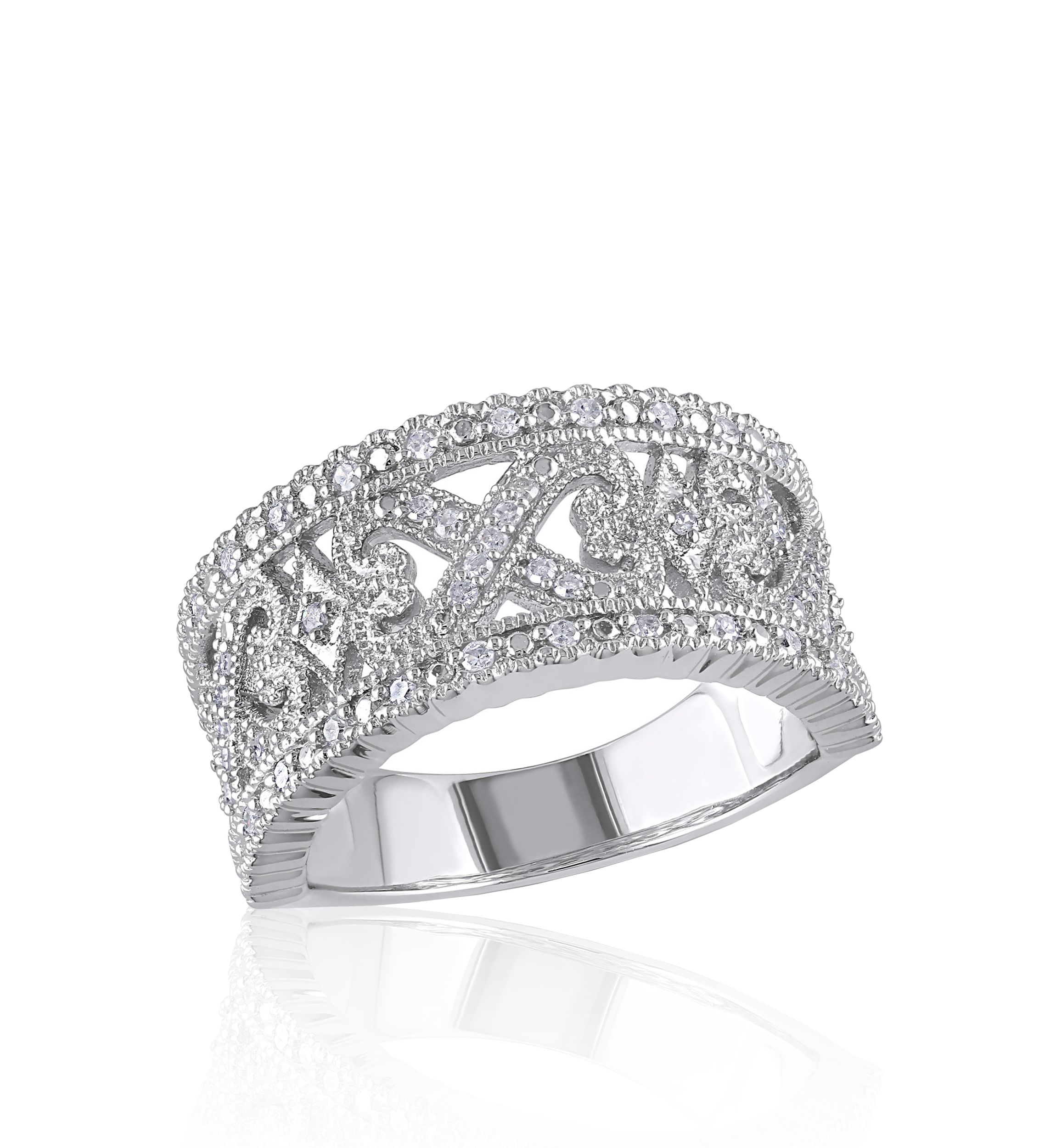 1/4 ct. t.w. Diamond Infinity Heart Ring in Sterling Silver