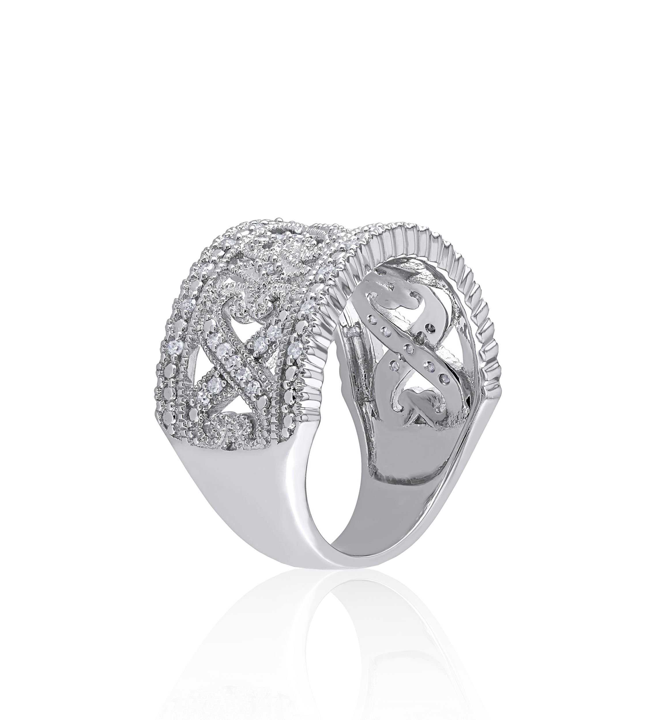 1/4 ct. t.w. Diamond Infinity Heart Ring in Sterling Silver