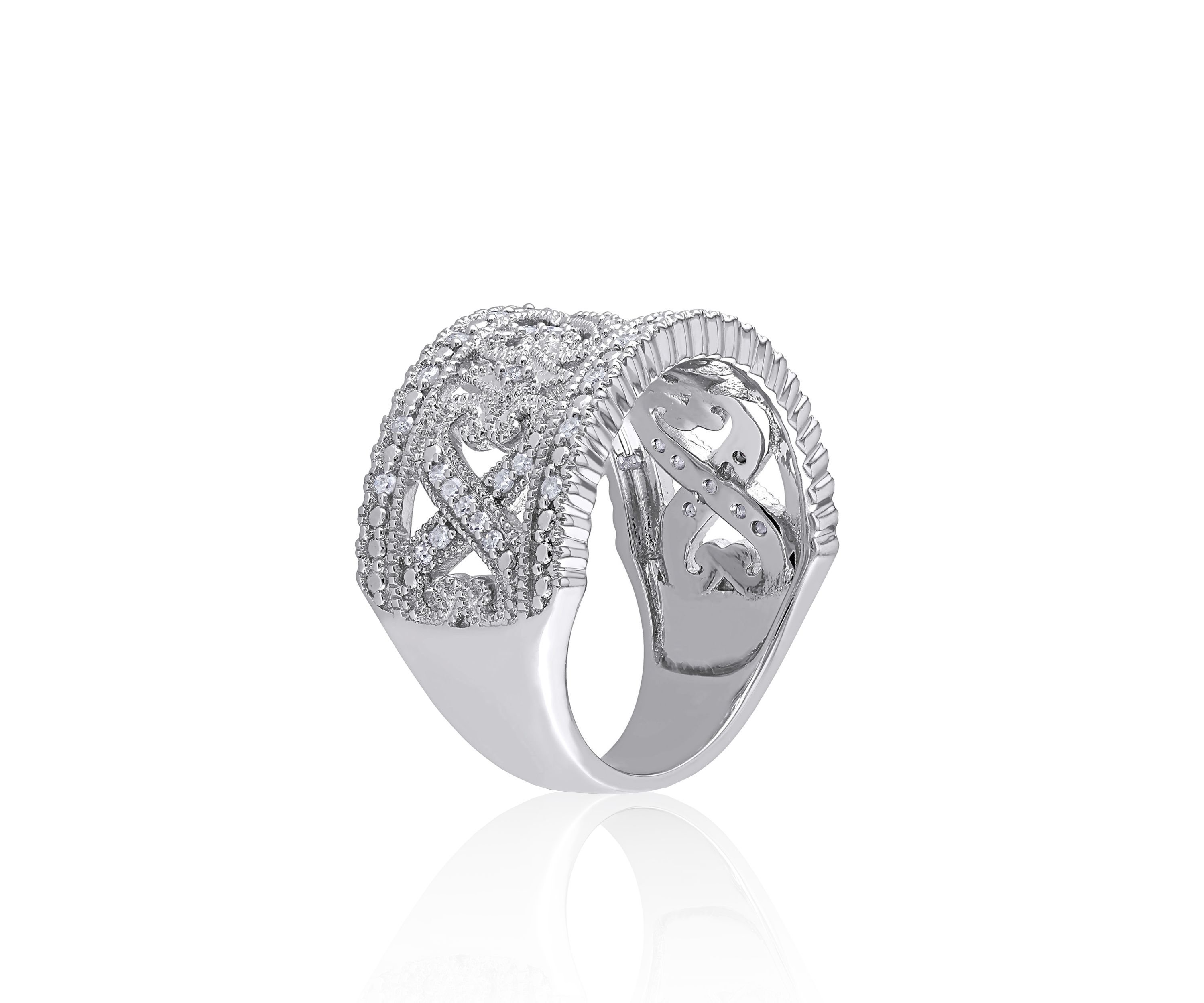 1/4 ct. t.w. Diamond Infinity Heart Ring in Sterling Silver