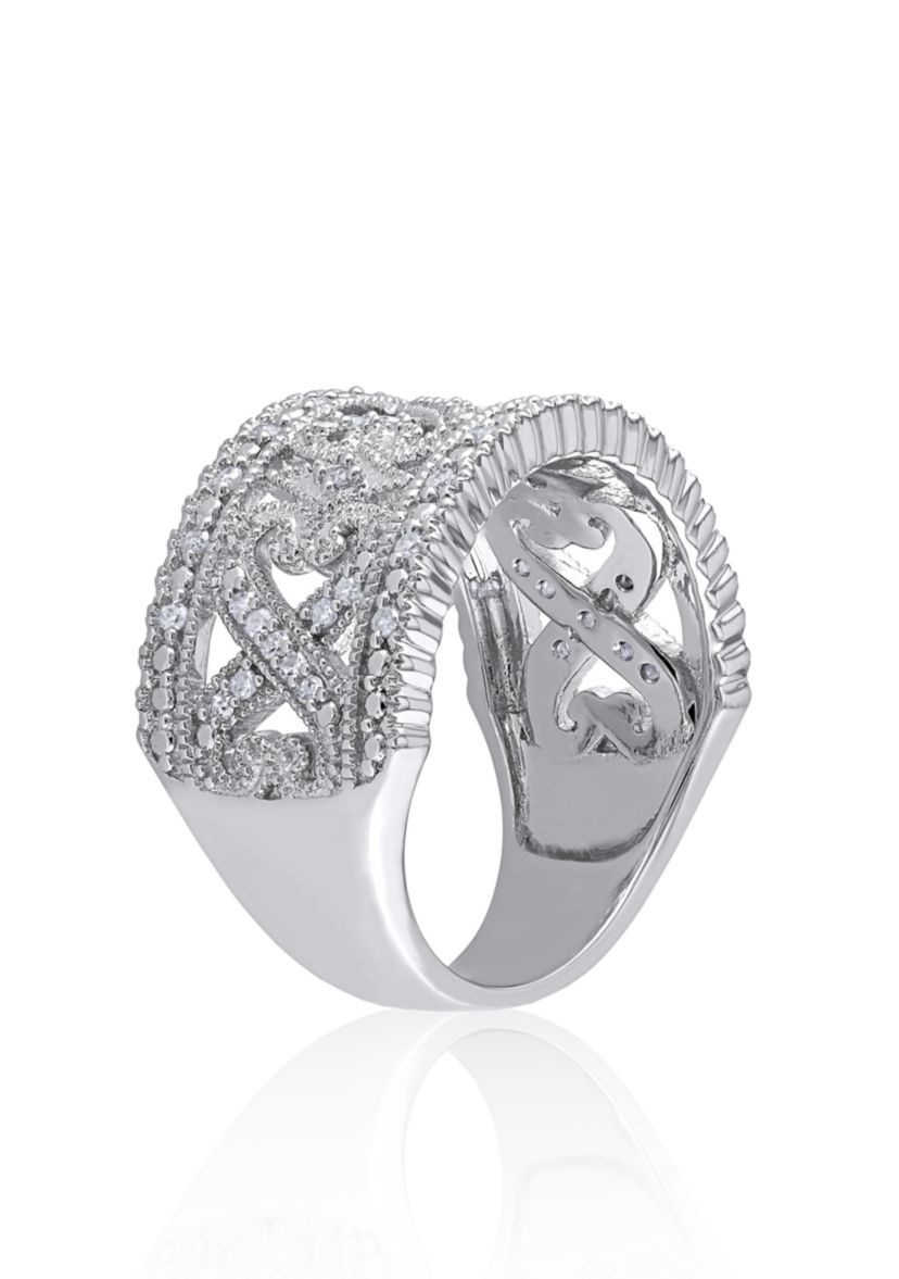 1/4 ct. t.w. Diamond Infinity Heart Ring in Sterling Silver