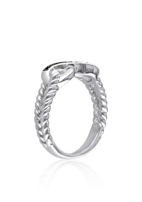 Black Diamond Infinity Ring Sterling Silver