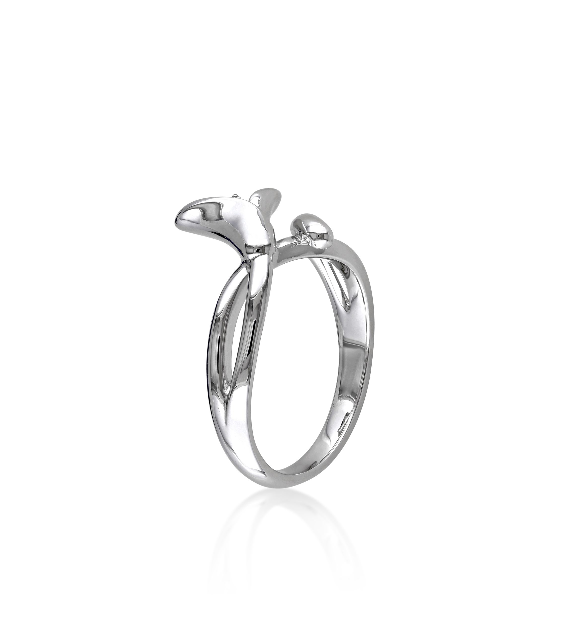 Diamond Calla Lilly Ring in Sterling Silver
