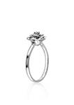 Diamond Flower Ring in Sterling Silver