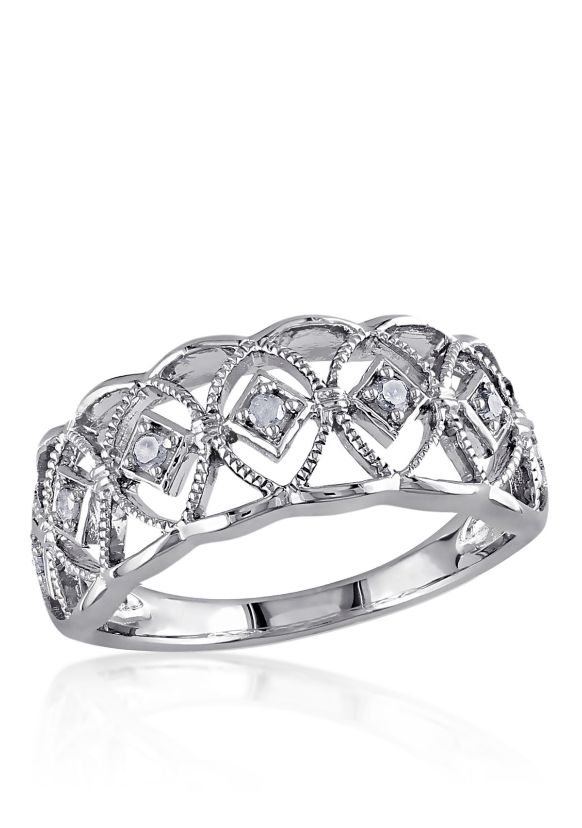 Diamond Vintage Band in Sterling Silver