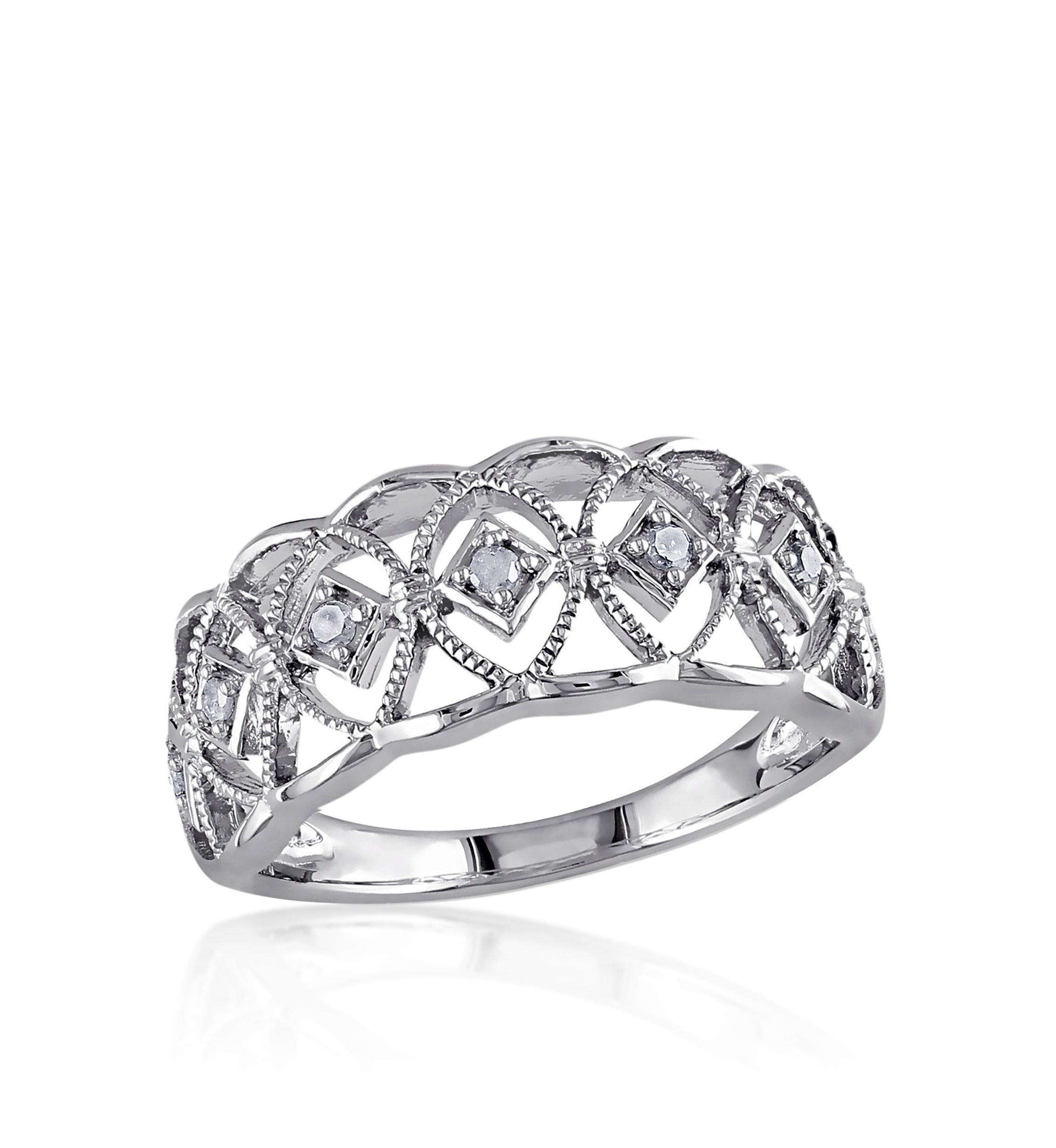 Diamond Vintage Band in Sterling Silver