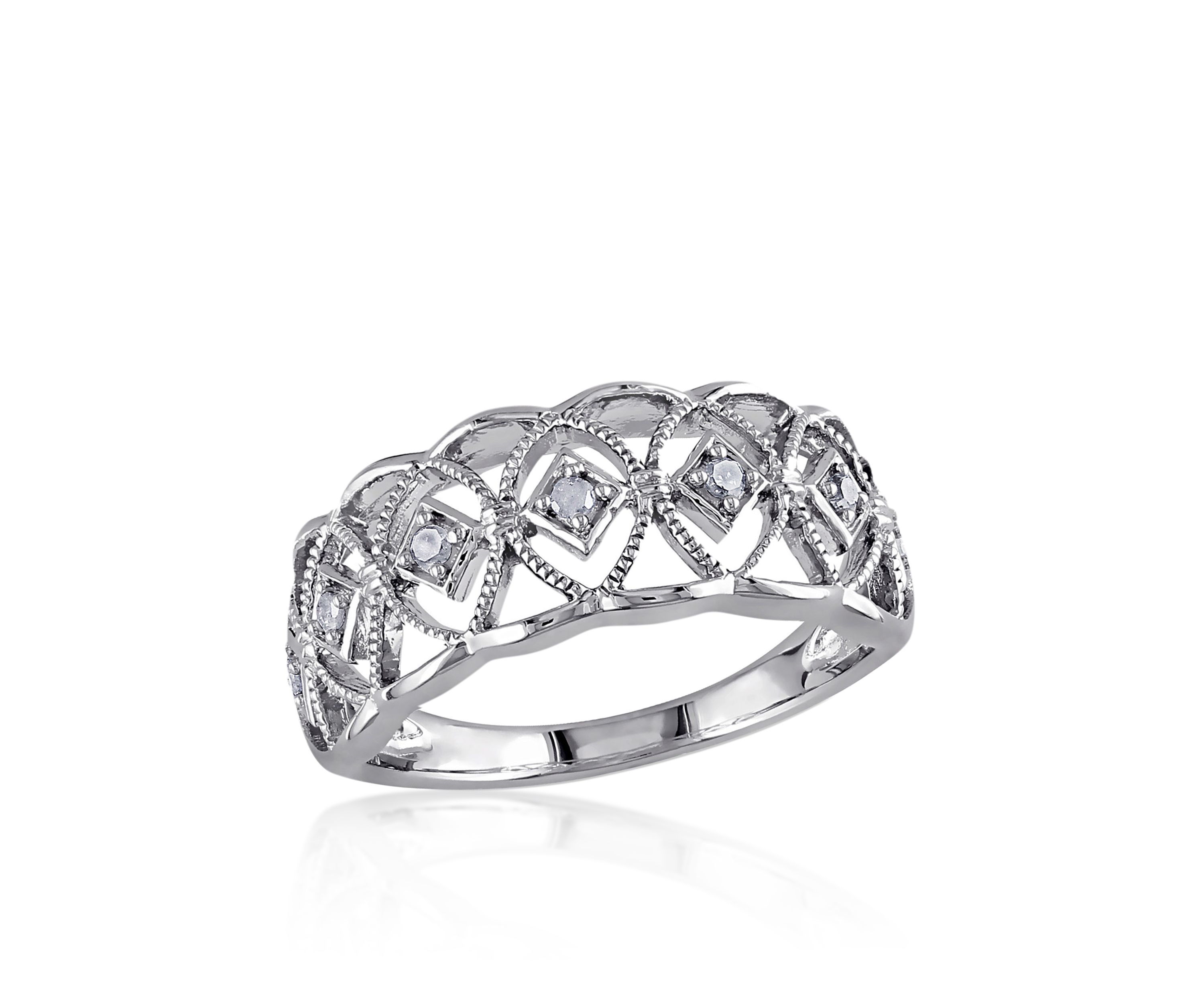 Diamond Vintage Band in Sterling Silver