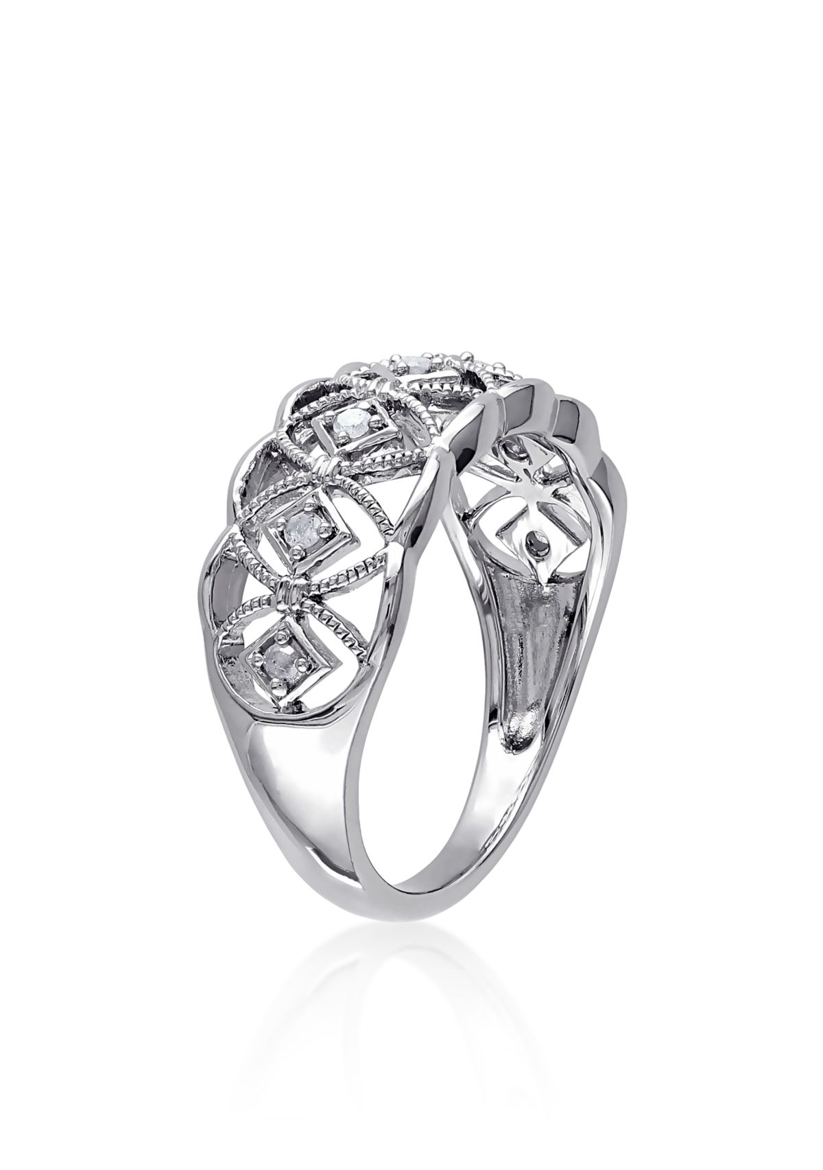 Diamond Vintage Band in Sterling Silver
