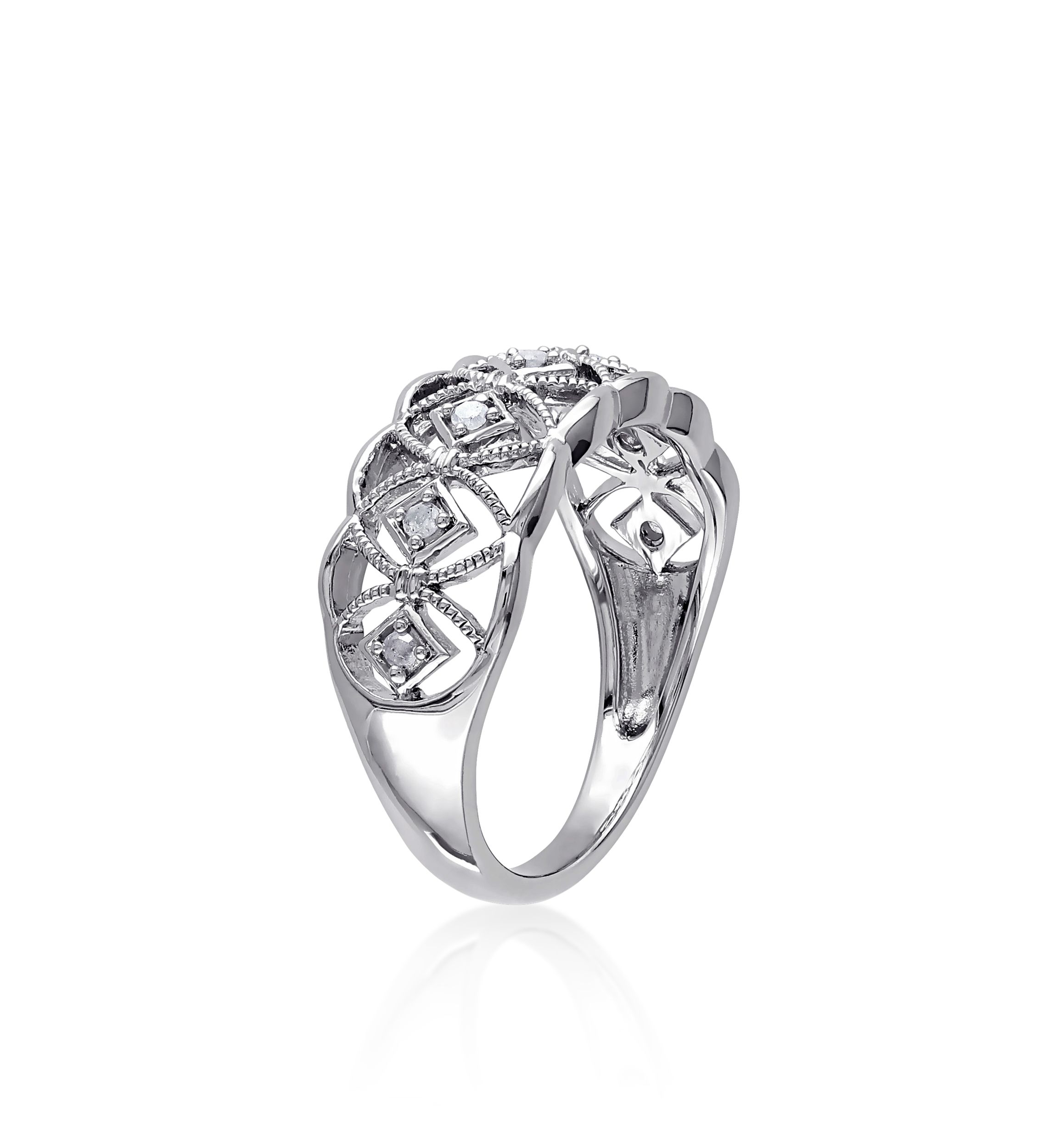 Diamond Vintage Band in Sterling Silver