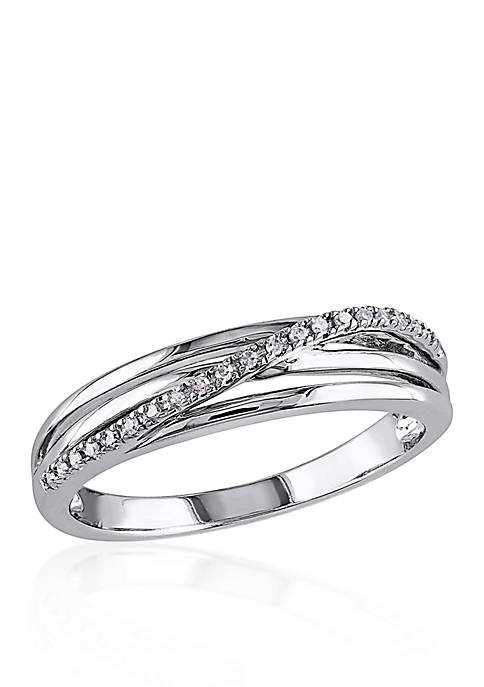 Belk & Co. Diamond Crossover Ring in Sterling