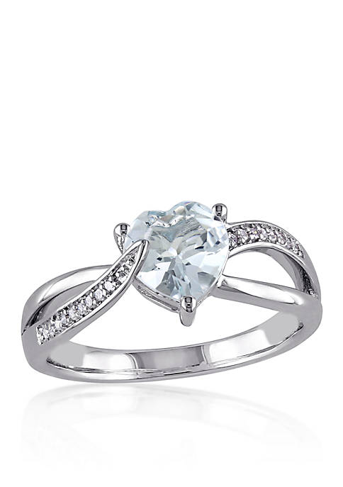 Belk & Co. Sterling Silver Aquamarine and Diamond