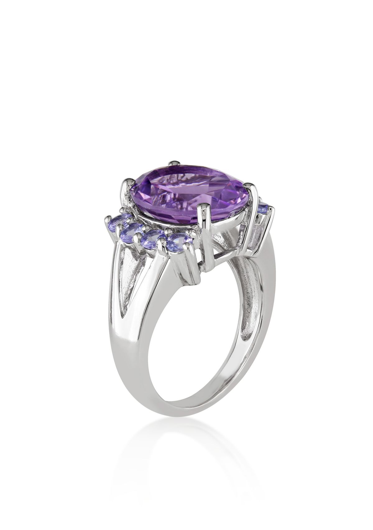 Amethyst and Tanzanite Ring in Sterling Silver
