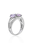 Rose de France Amethyst and Diamond Ring in Sterling Silver