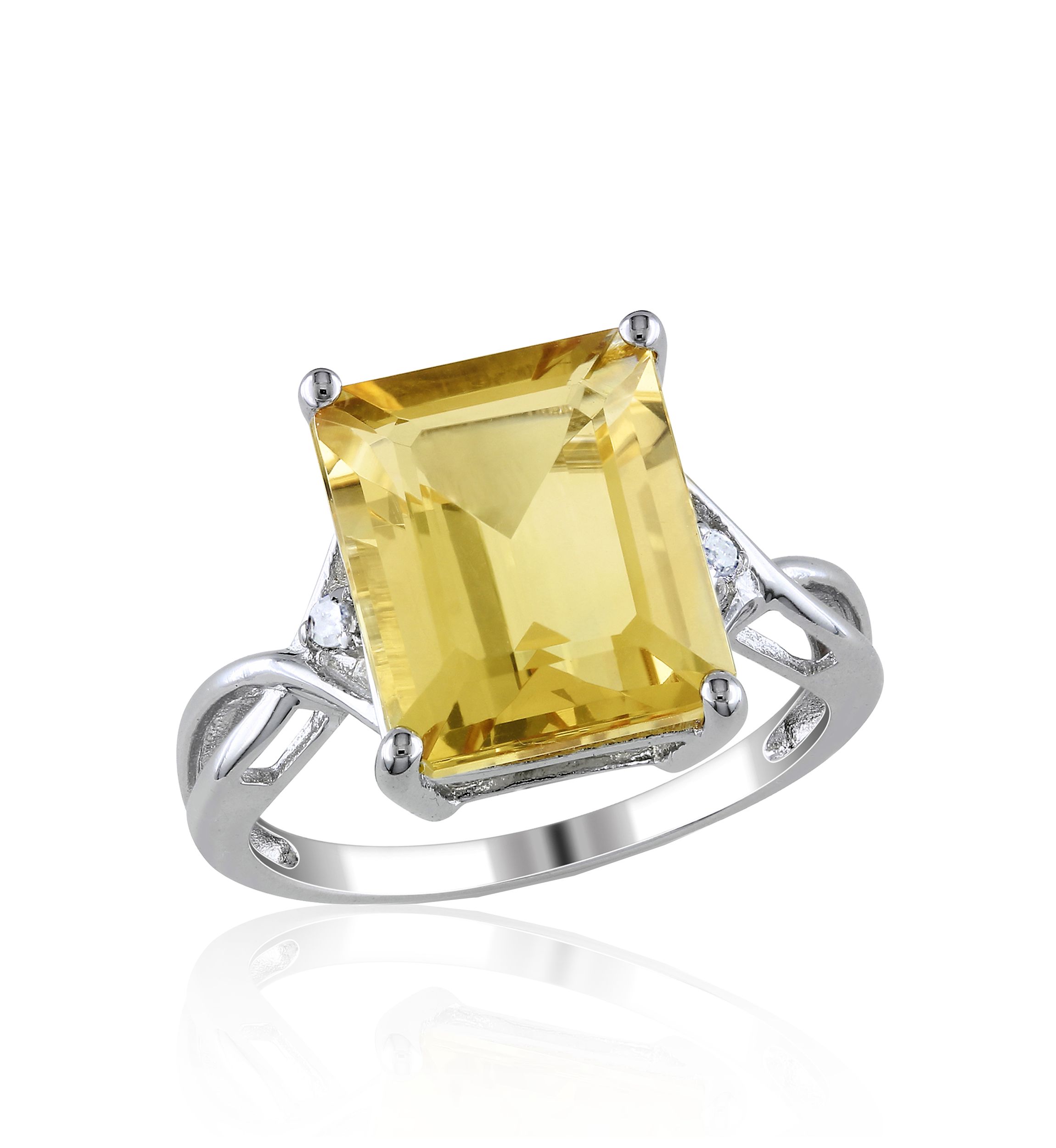 Sterling Silver Citrine and White Topaz Ring