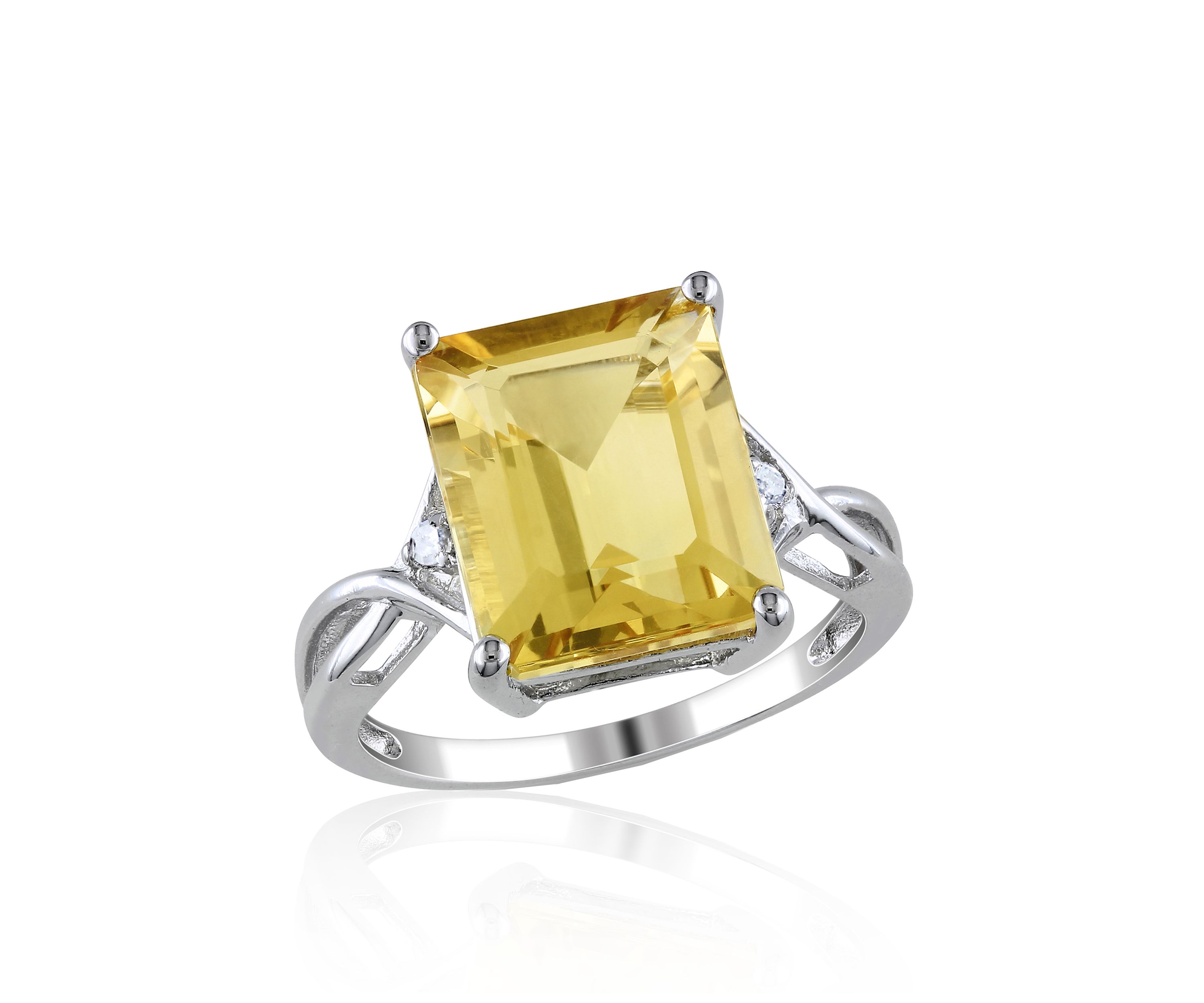 Sterling Silver Citrine and White Topaz Ring