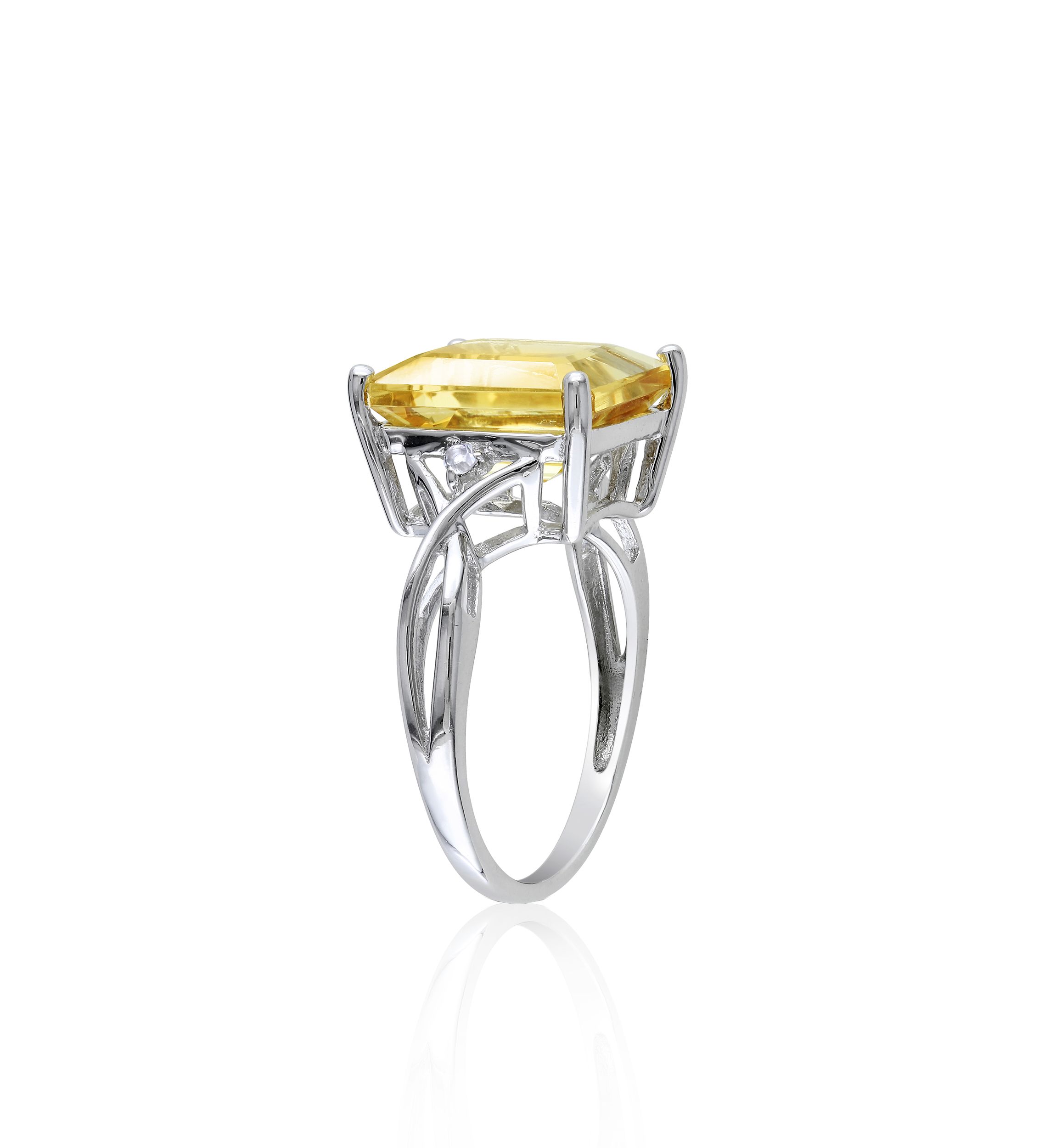 Sterling Silver Citrine and White Topaz Ring
