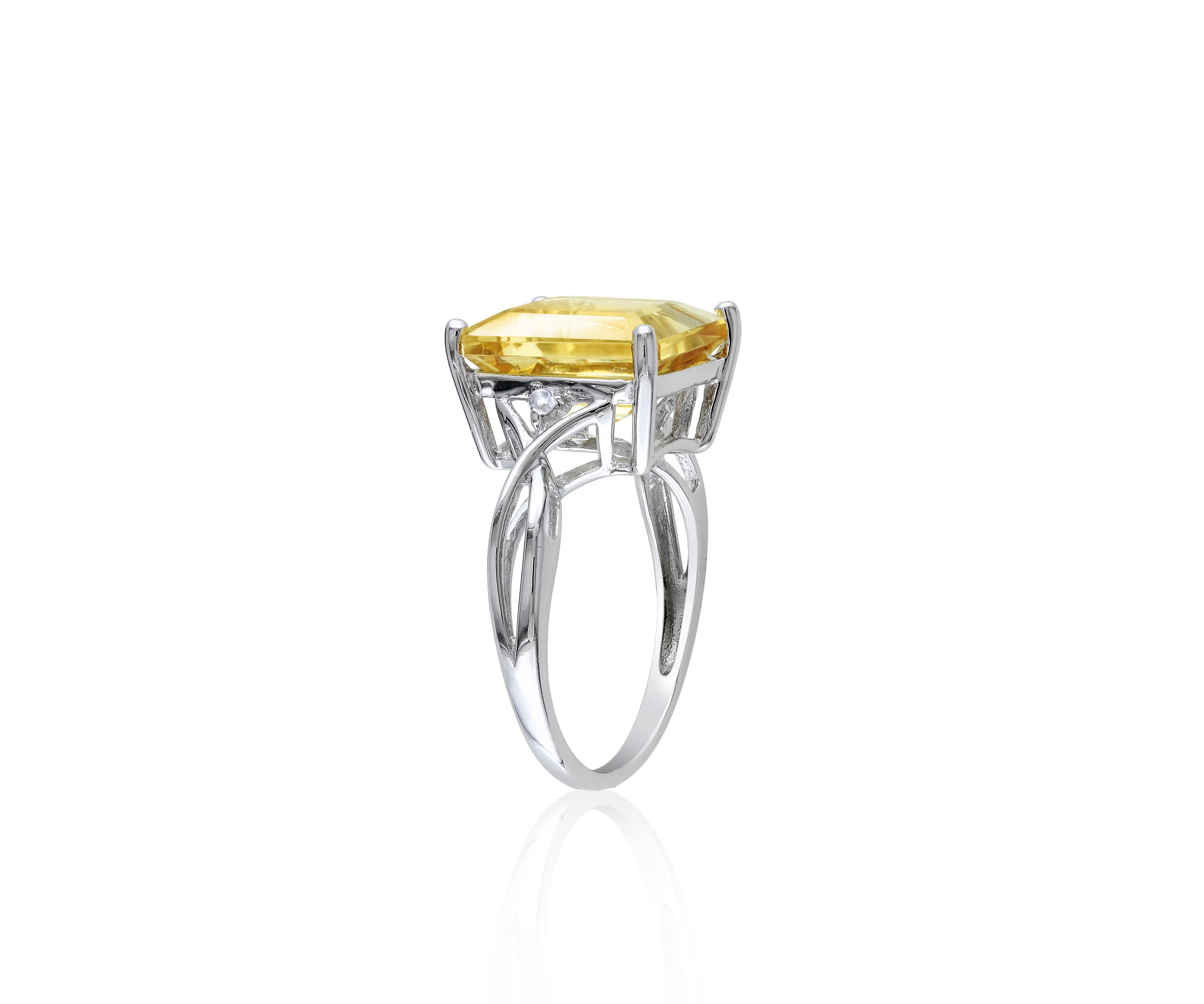 Sterling Silver Citrine and White Topaz Ring