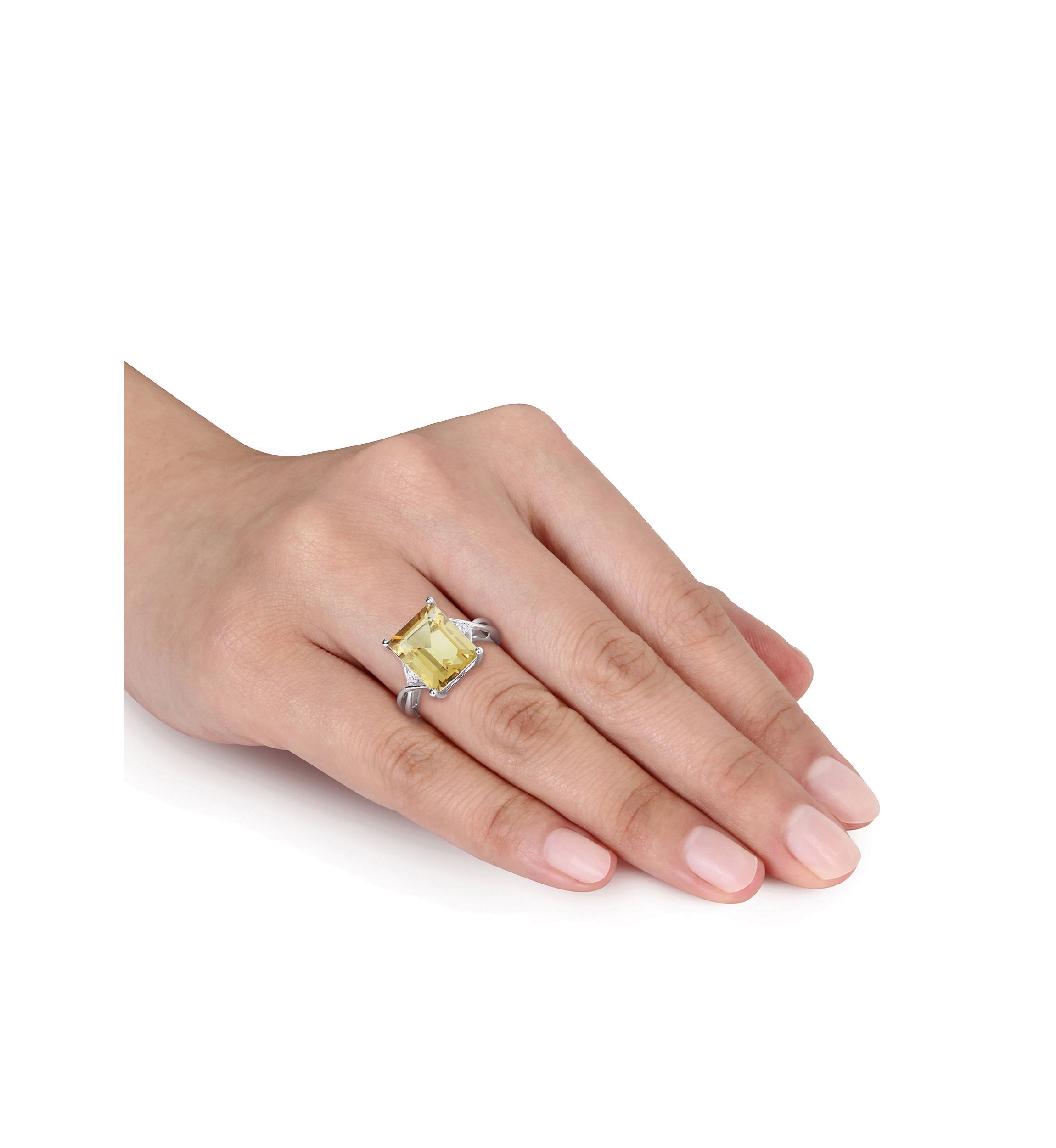 Sterling Silver Citrine and White Topaz Ring