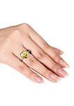 Sterling Silver Citrine and Diamond Ring