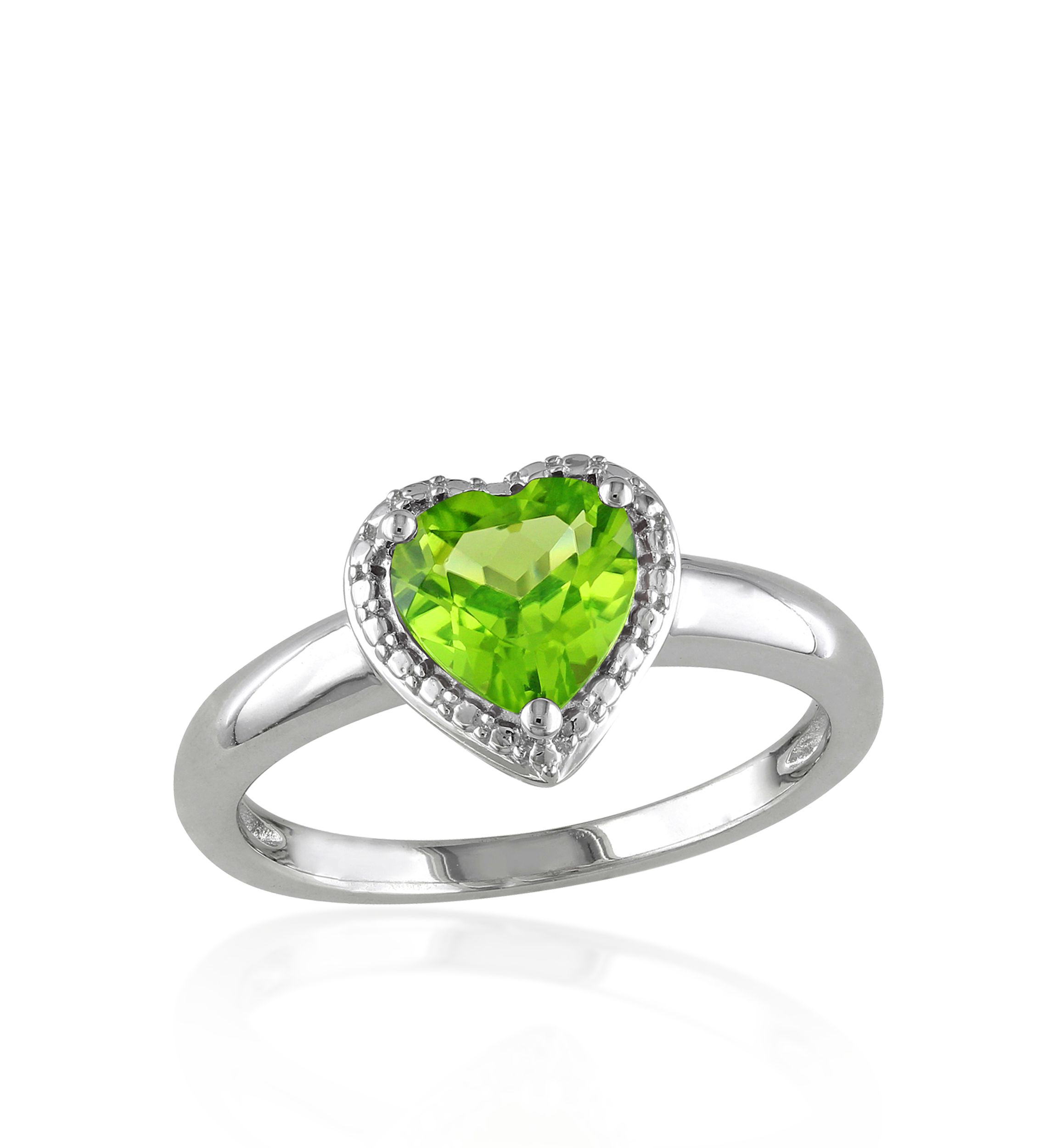 Sterling Silver Peridot Heart Ring