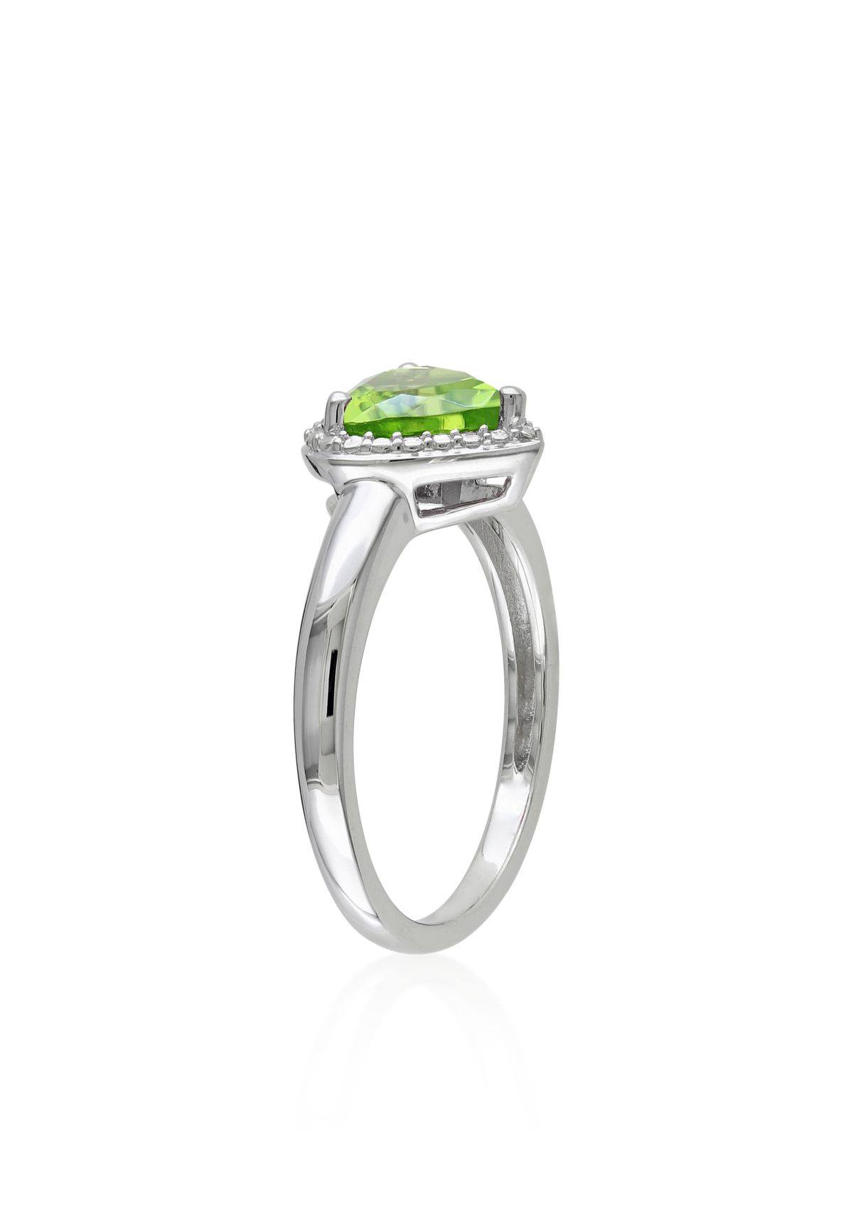 Sterling Silver Peridot Heart Ring