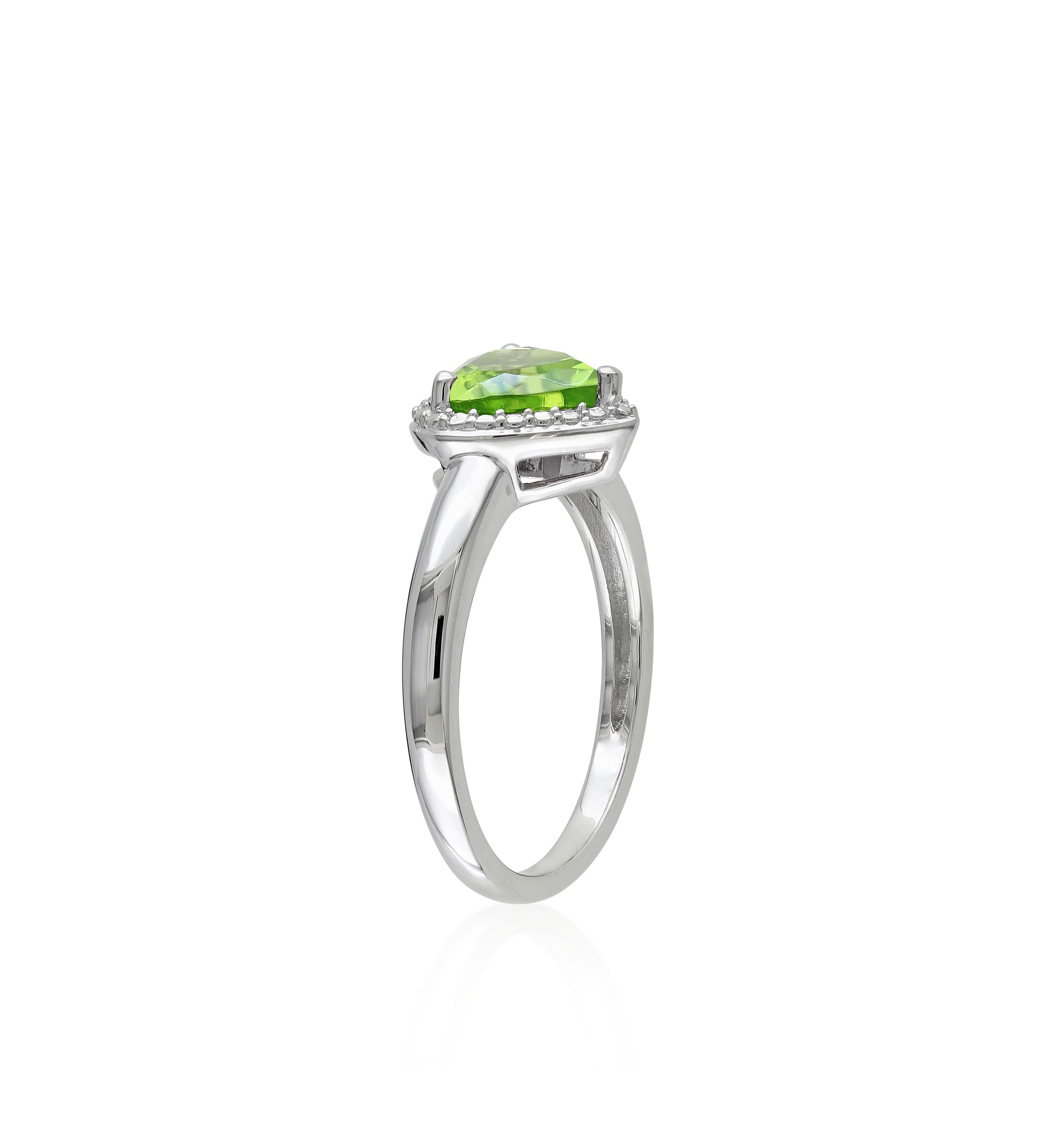 Sterling Silver Peridot Heart Ring