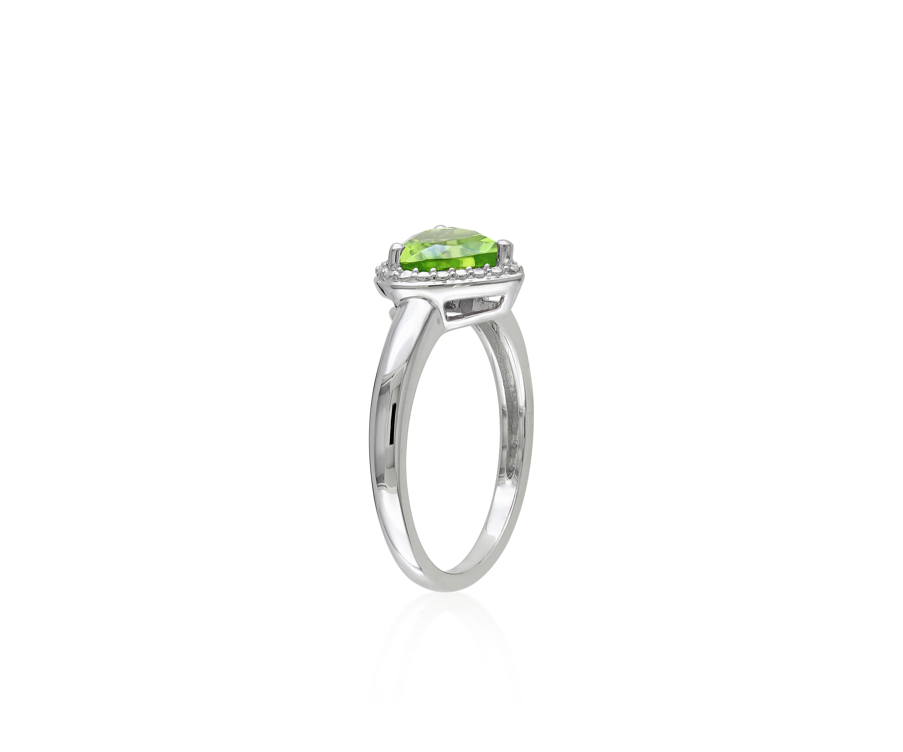 Sterling Silver Peridot Heart Ring