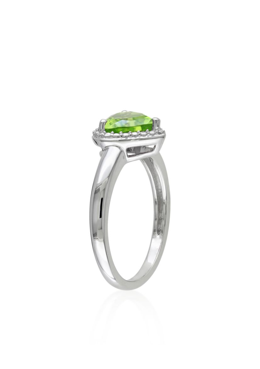 Sterling Silver Peridot Heart Ring