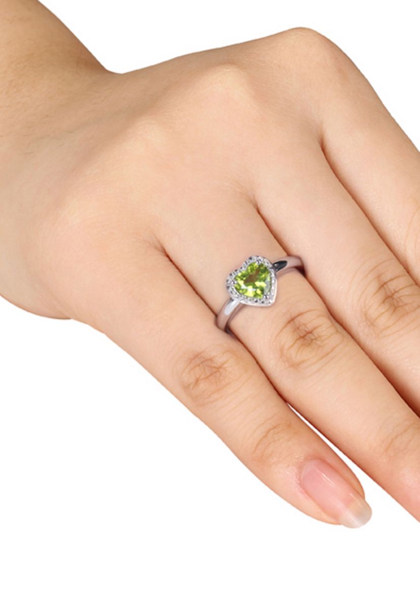 Sterling Silver Peridot Heart Ring
