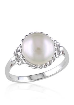 Belk & Co Sterling Silver White Cultured Freshwater Pearl Ring, 9