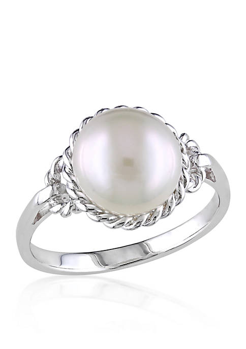 Sterling Silver White Cultured Freshwater Pearl Ring