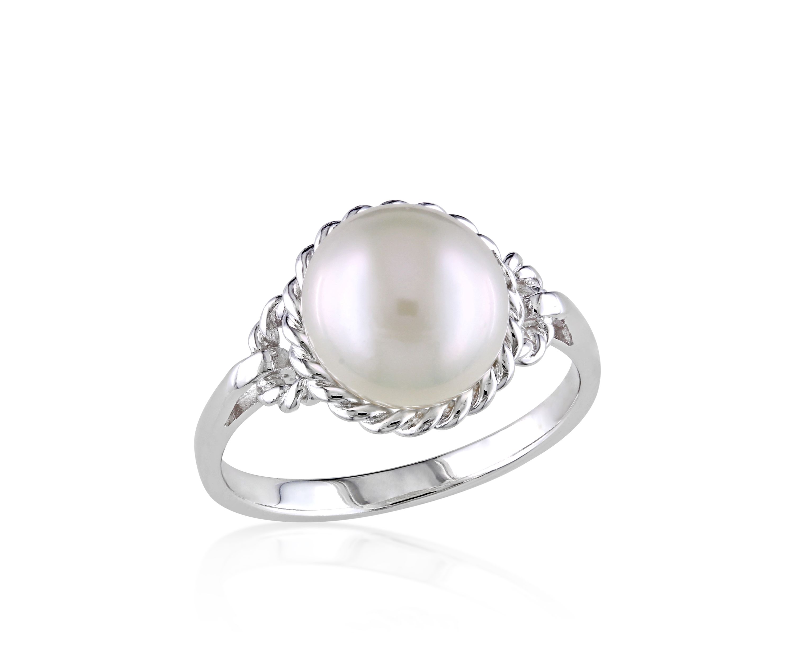 Sterling Silver White Cultured Freshwater Pearl Ring