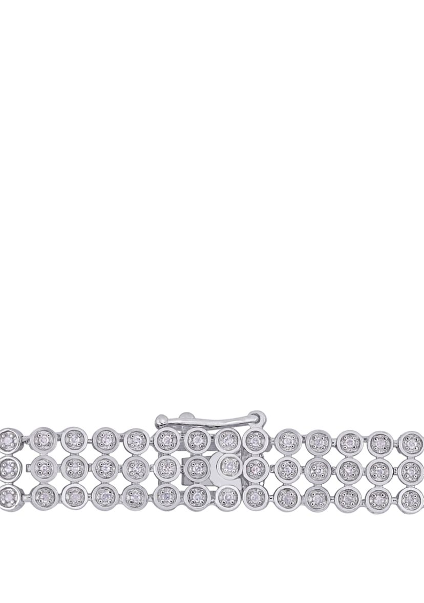 1 ct. t.w. Diamond Triple Row Tennis Bracelet in Sterling Silver
