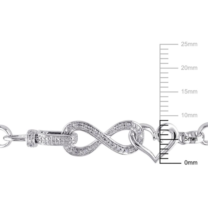 Diamond Accent Infinity Bracelet in Sterling Silver, 7.5"