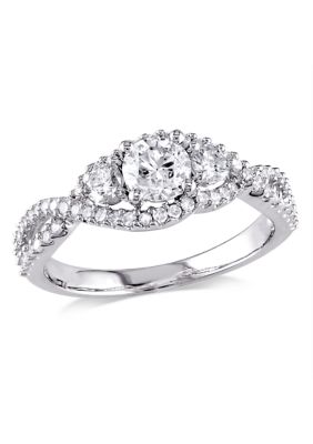 Belk & Co 1 Ct. T.w. Diamond 3-Stone Engagement Ring In 14K White Gold