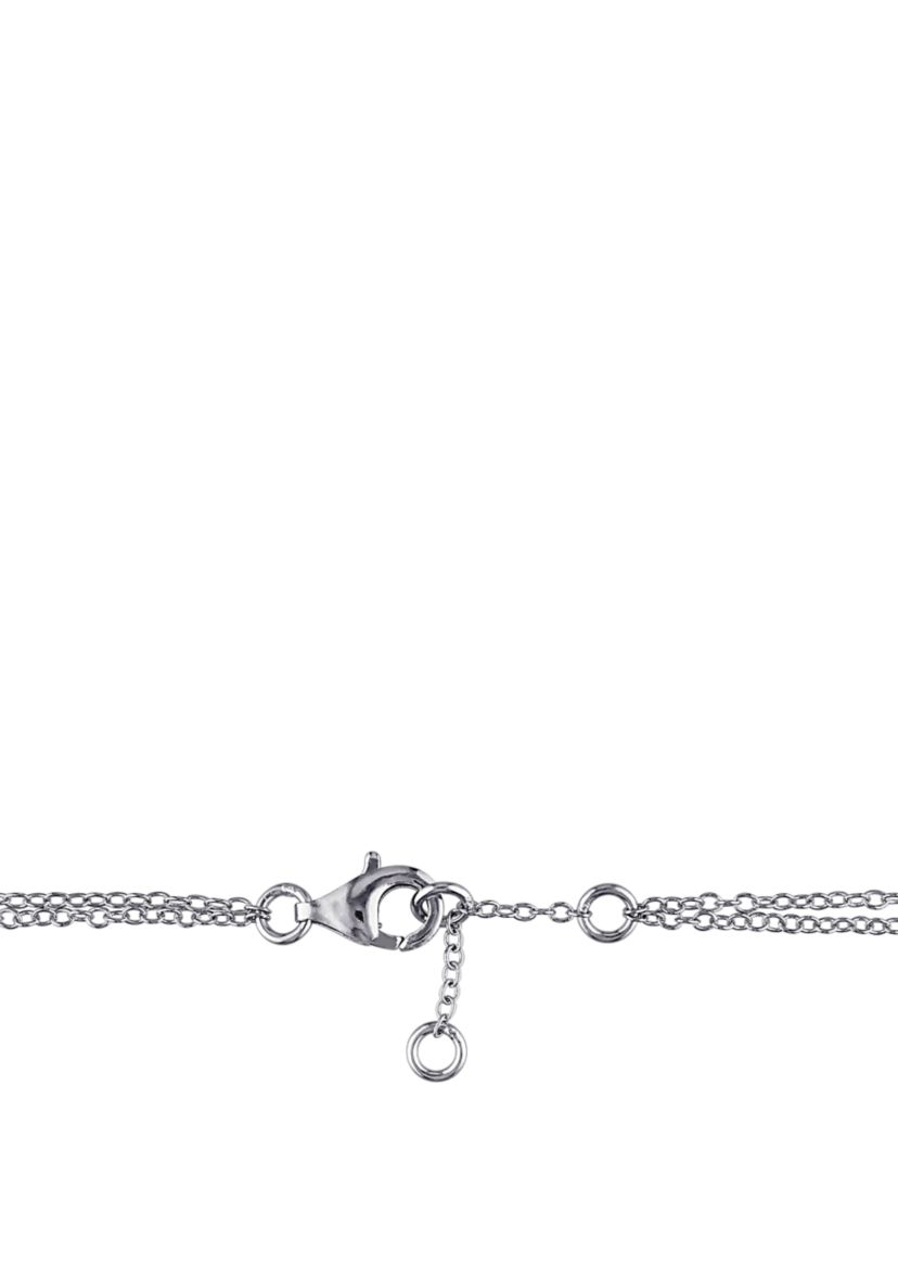 1/10 ct. t.w. Diamond Accent Heartbeat Bracelet in Sterling Silver