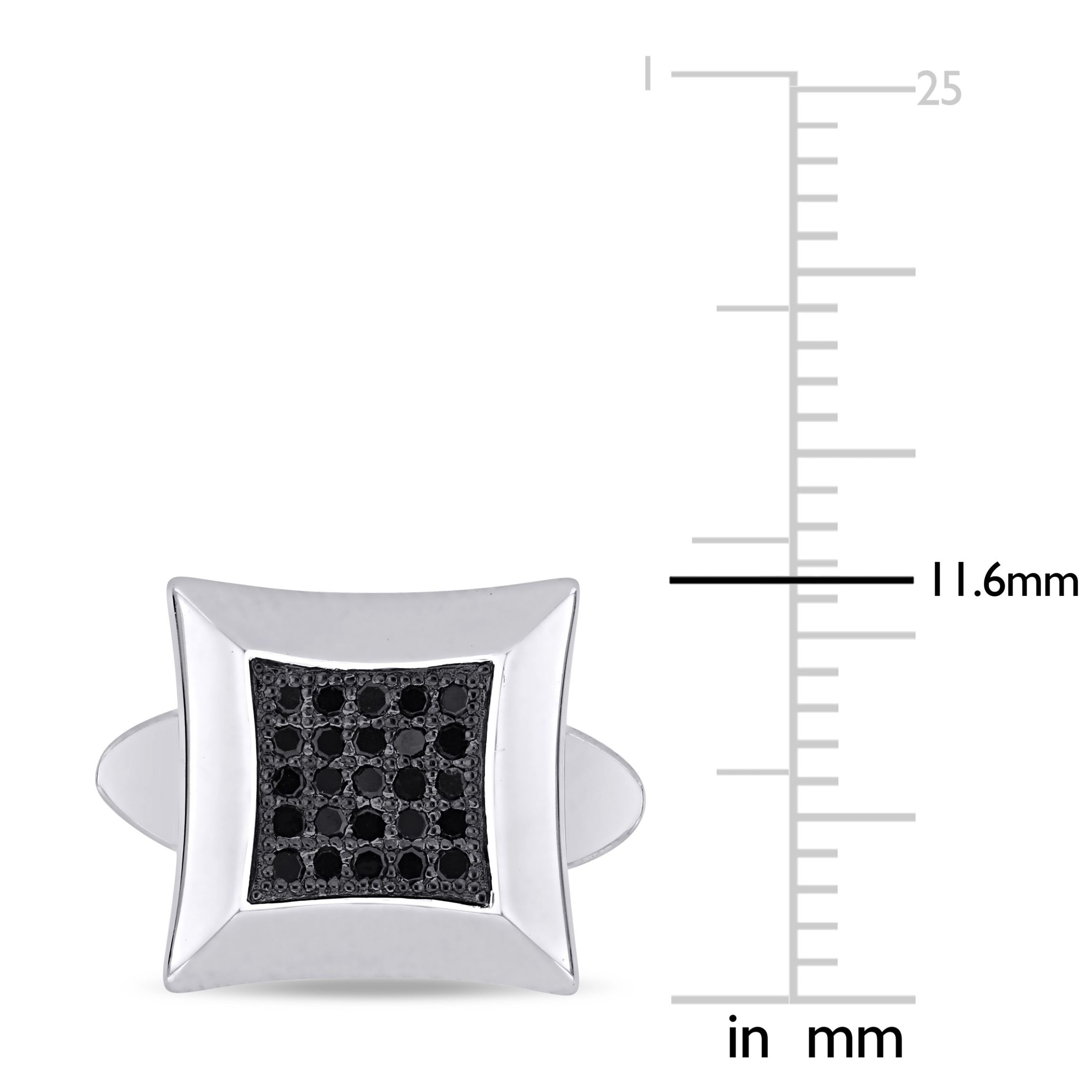 1/4 ct. t.w. Black Diamond Cufflink Pin Sterling Silver with Black Rhodium Plated