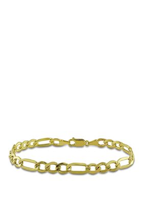 Belk & Co Men's Figaro Chain Bracelet in 10K Yellow Gold