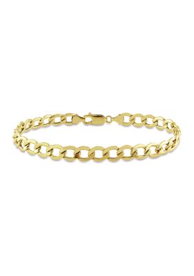 Belk & Co Men's Curb Link Chain Bracelet In 10K Yellow Gold (7 Mm/9 In) -  0686692374850