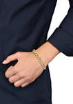 Mens Curb Link Chain Bracelet in 10k Yellow Gold (7 mm/9 in)