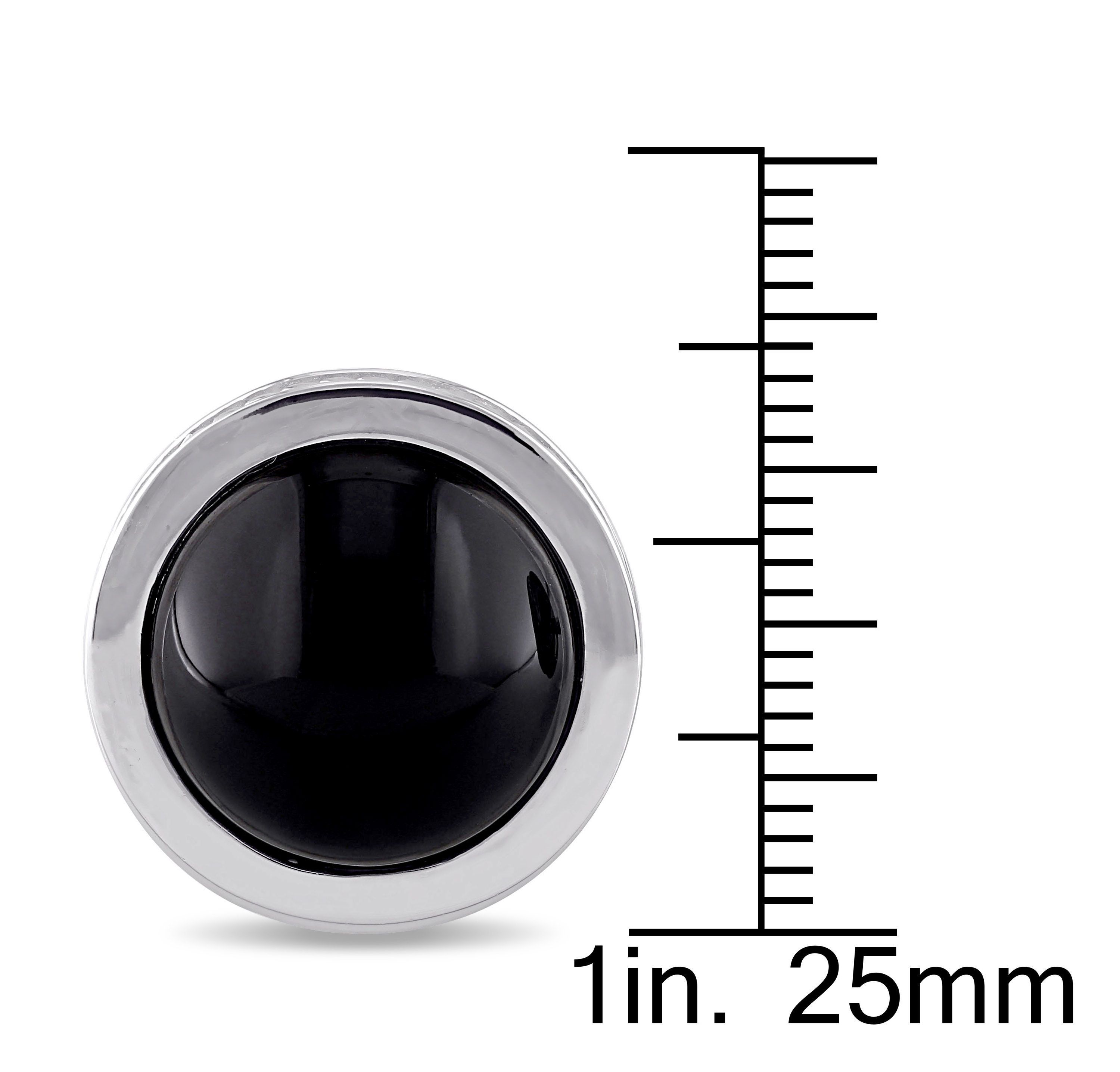 Black Onyx Cufflink Pin in Sterling Silver