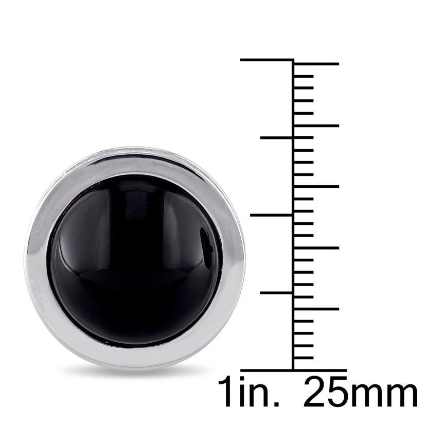 Black Onyx Cufflink Pin in Sterling Silver