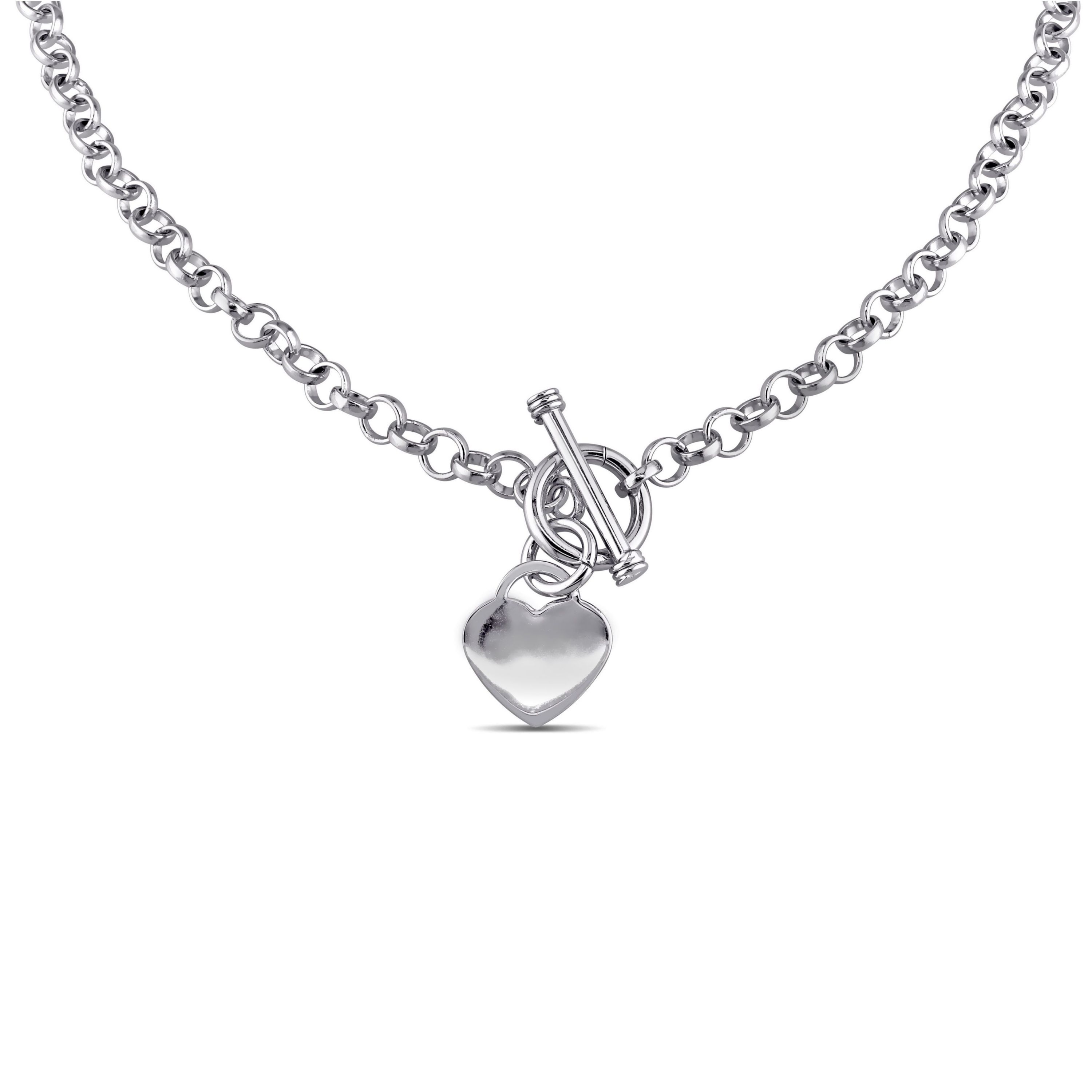 Heart Charm Necklace in Sterling Silver