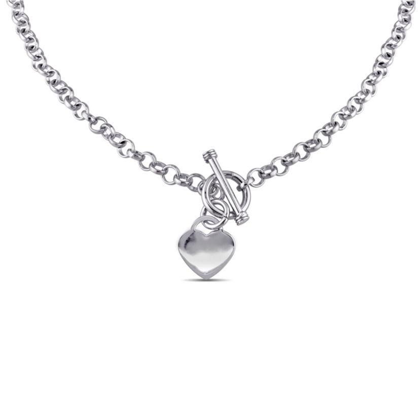 Heart Charm Necklace in Sterling Silver