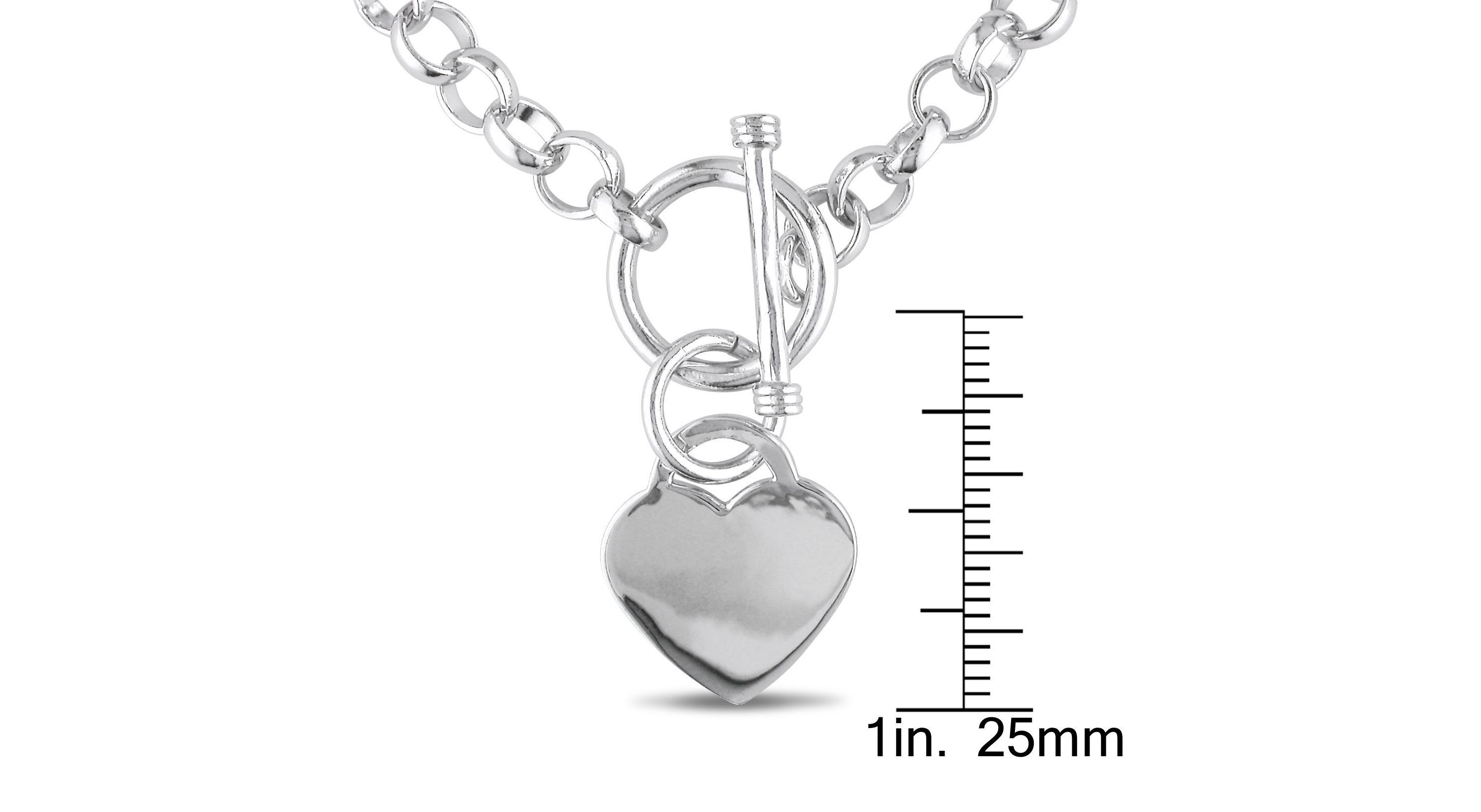 Heart Charm Necklace in Sterling Silver