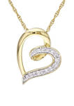  1/10 ct. t.w. Diamond Accent Heart Pendant with Chain in 10K Yellow Gold