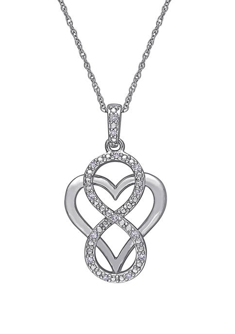 1/10 ct. t.w. Diamond Accent Infinity Heart Pendant with Chain