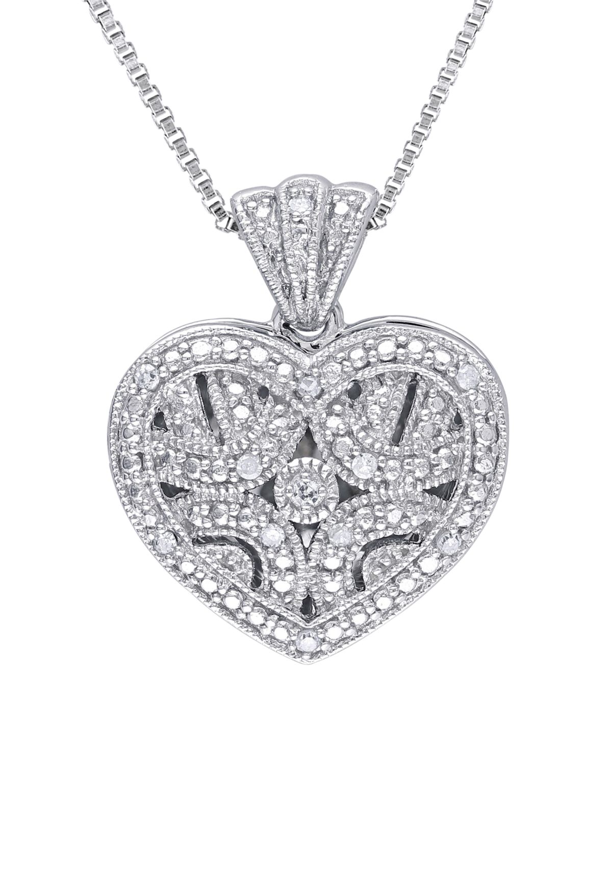 1/10 ct. t.w. Diamond Accent Heart Locket Necklace